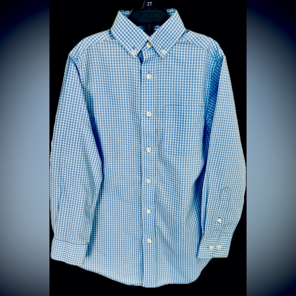 Class Club Shirt Boy’s 8 Gold Label Button Down Spring LS Blue Checked M NEW - Picture 2 of 4